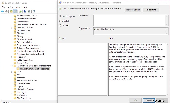 Cách xóa lỗi chuyển hướng msftconnecttest