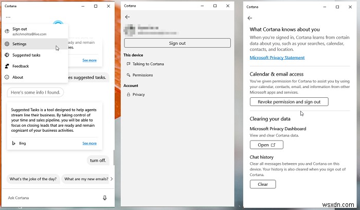 Cách xóa nội dung tìm kiếm Cortana trong Windows 10