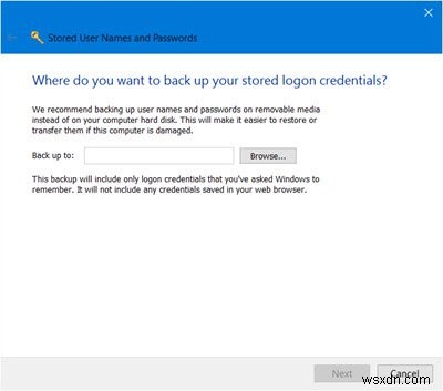 Tìm, thêm, xóa, sửa, sao lưu, khôi phục Tên người dùng và Mật khẩu đã lưu trong Windows 11/10