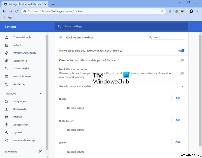 Vô hiệu hóa, Bật Cookie trong Chrome, Edge, Firefox, Opera