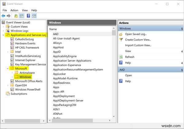 Cách bật ghi nhật ký in (Print Logging) trong Event Viewer trên Windows 10