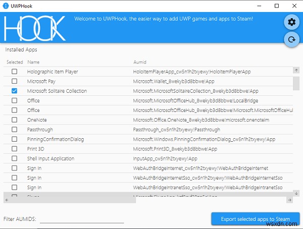 Dùng UWPHook thêm game/app Microsoft Store vào Steam một cú nhấp chuột