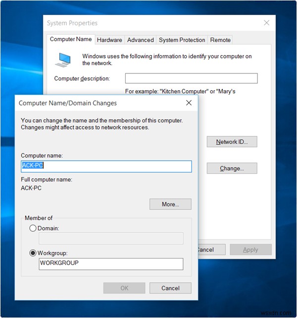 Cách đổi tên máy tính trong Windows 10