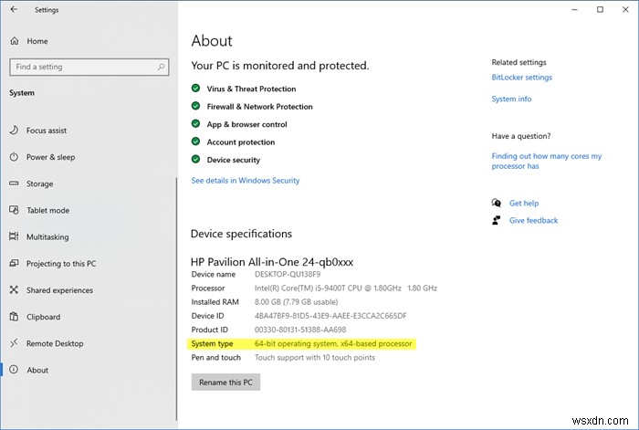 Cách biết máy tính đang chạy Windows 10 32-bit hay 64-bit