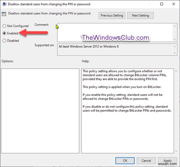 Cách ngăn người dùng chuẩn thay đổi PIN/Mật khẩu BitLocker trong Windows 10