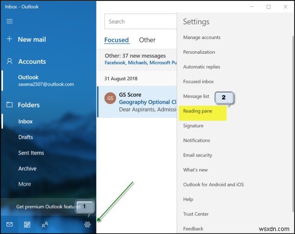 Hiển thị ảnh người gửi trong tin nhắn Ứng dụng Mail trên Windows 11/10