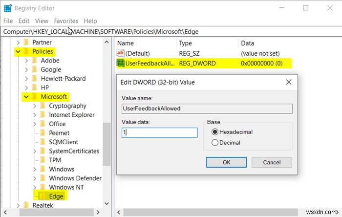 Cách xóa nút Gửi phản hồi trong Microsoft Edge mới