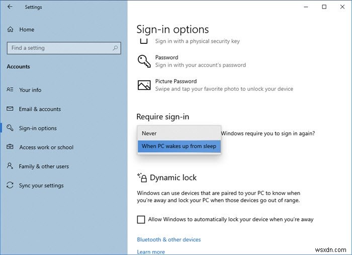 Thiết lập Windows 10 yêu cầu mật khẩu khi đánh thức từ Ngủ