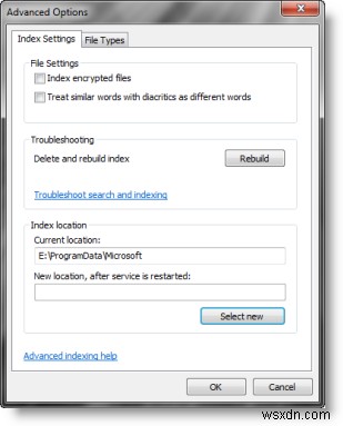 Cách thay đổi vị trí Search Index (Chỉ mục tìm kiếm) trong Windows 10