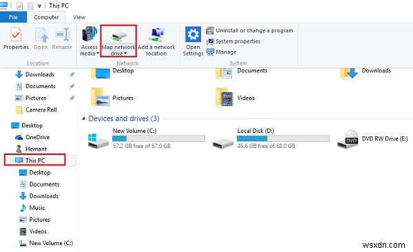 Ánh xạ lưu trữ đám mây thành ổ cục bộ trong File Explorer Windows 11/10
