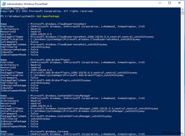 Cách gỡ cài đặt ứng dụng Microsoft Store từ tài khoản người dùng Windows 11/10 bằng PowerShell