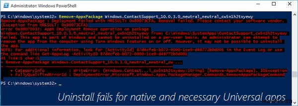 Cách gỡ cài đặt ứng dụng Microsoft Store từ tài khoản người dùng Windows 11/10 bằng PowerShell
