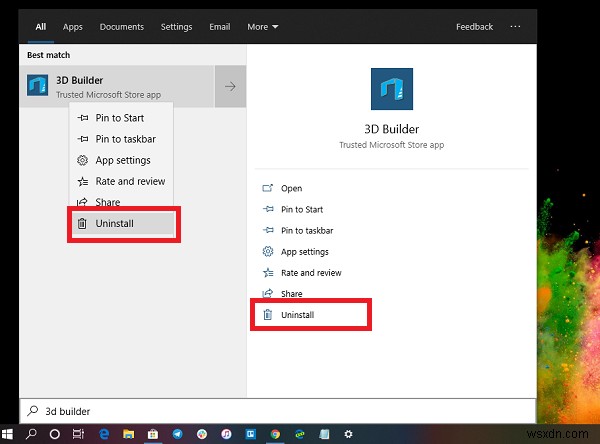 Cách gỡ cài đặt ứng dụng 3D Builder trong Windows 10
