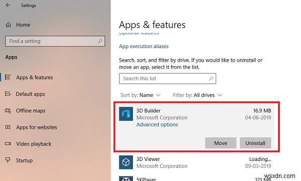 Cách gỡ cài đặt ứng dụng 3D Builder trong Windows 10
