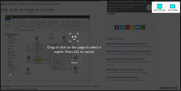 Cách chụp ảnh màn hình toàn trang web trong Chrome và Firefox