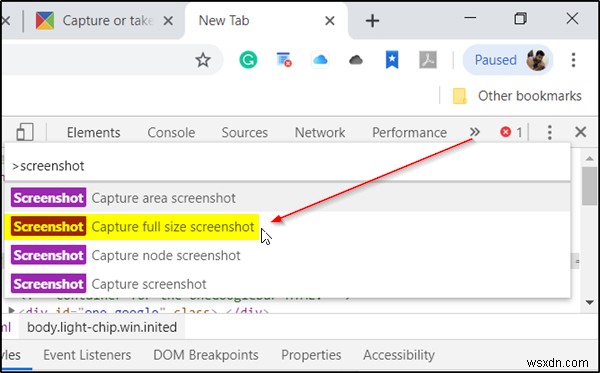 Cách chụp ảnh màn hình toàn trang web trong Chrome và Firefox