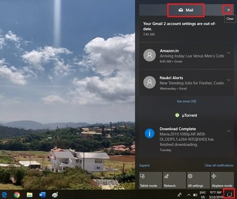 Cách xóa thông báo cũ trong Action Center trên Windows 10