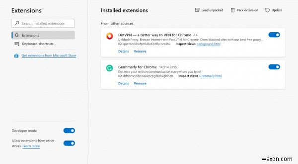 Cách quản lý, thêm, xóa Tiện ích mở rộng (Extensions) trên trình duyệt Microsoft Edge mới