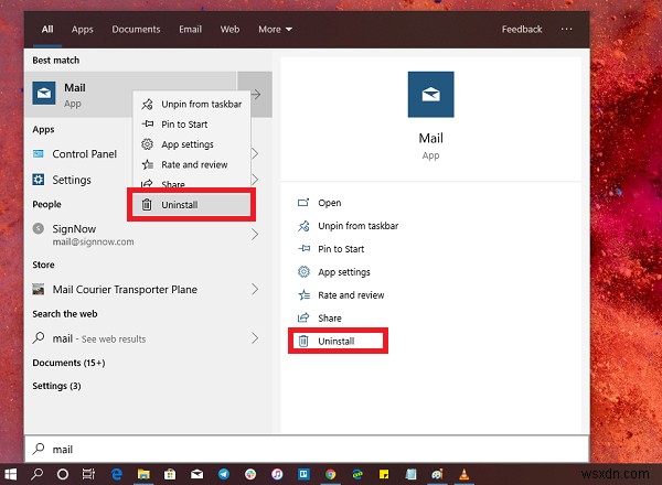 Cách gỡ cài đặt ứng dụng Mail trên Windows 10