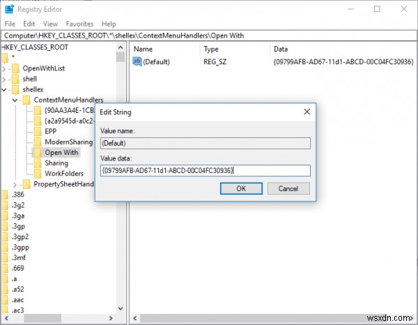 Mục Open With (Mở bằng) bị thiếu trong Context Menu Windows 10