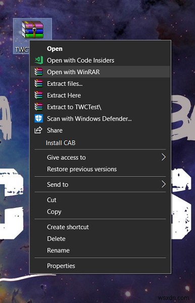 Cách thêm mục Cài đặt CAB vào Menu chuột phải Windows 10