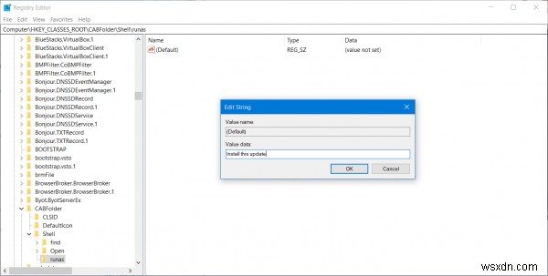 Cách thêm mục Cài đặt CAB vào Menu chuột phải Windows 10
