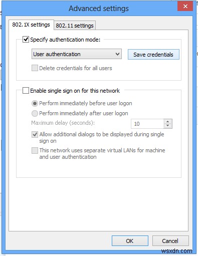 Làm cho Windows 10 nhớ xác thực PEAP Wi-Fi Network