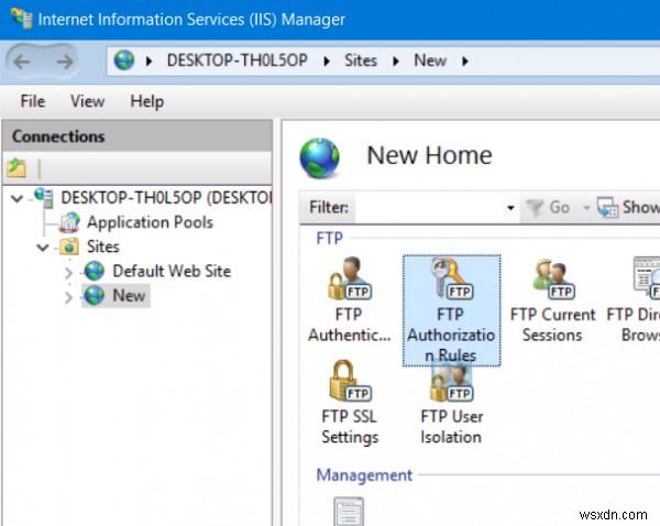 Cách thêm người dùng cụ thể truy cập FTP Server trên Windows 10