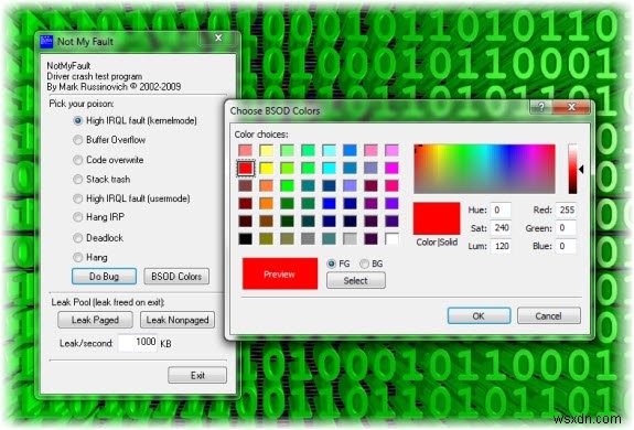 Tạo sự cố, treo, rò rỉ bộ nhớ kernel trong Windows bằng công cụ NotMyFault