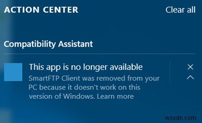 Thông báo This app is no longer available (Ứng dụng này không còn có sẵn) trong Windows 10