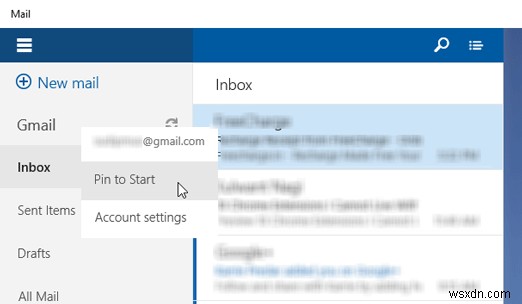 Cách thêm nhiều Tile hoặc Icon cho nhiều tài khoản Email trong Windows Mail app
