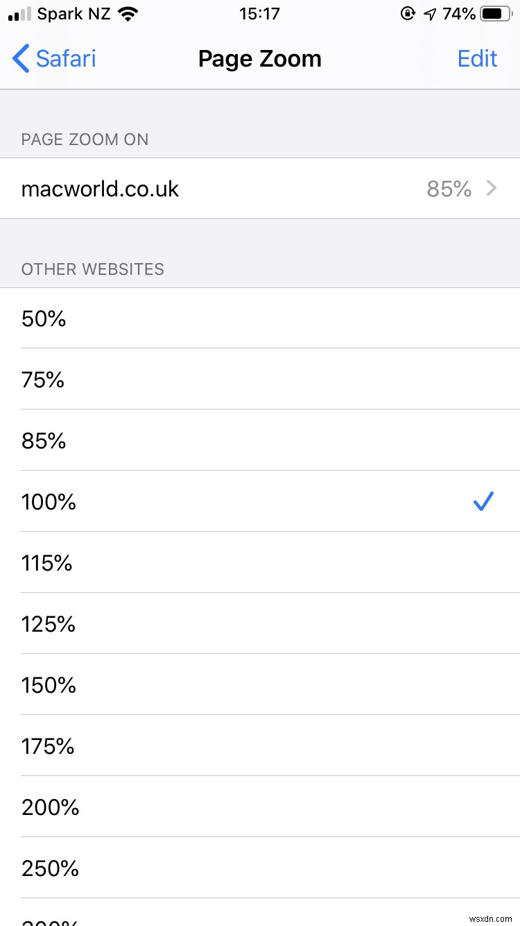 Cách thay đổi cỡ chữ trong Safari trên iPhone