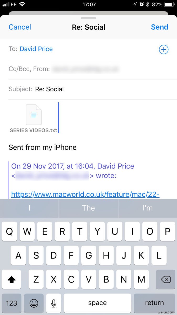 Cách gửi tệp đính kèm email trên iPhone
