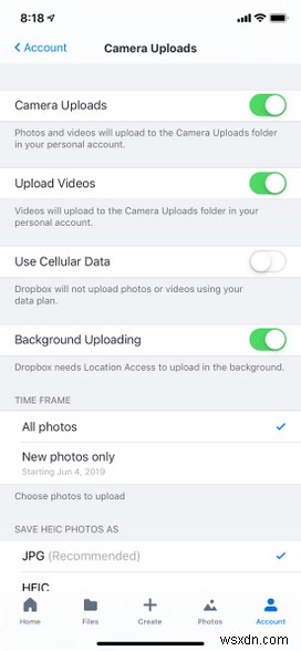 Cách dùng Dropbox chuyển HEIC sang JPG trên iPhone hoặc máy tính