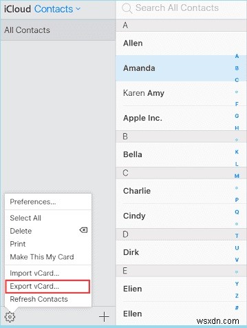 Cách xuất danh bạ từ iPhone