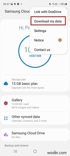 Chuyển dữ liệu từ Samsung Cloud sang OneDrive