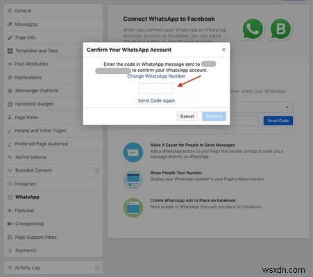 Cách thêm số WhatsApp Business vào trang Facebook