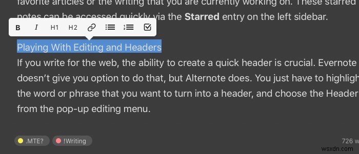 Alternote – App ghi chú dựa trên Evernote, gọn nhẹ, mạnh mẽ cho macOS
