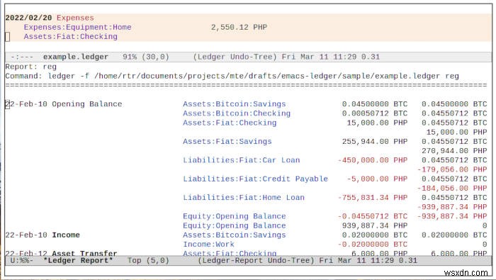 Quản lý tài chính với Ledger Mode trong Emacs