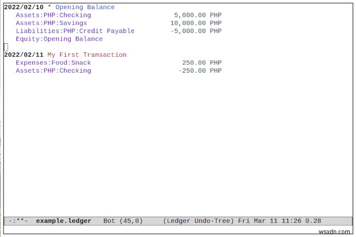 Quản lý tài chính với Ledger Mode trong Emacs
