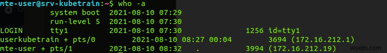 Cách liệt kê tất cả người dùng đang đăng nhập trên Linux