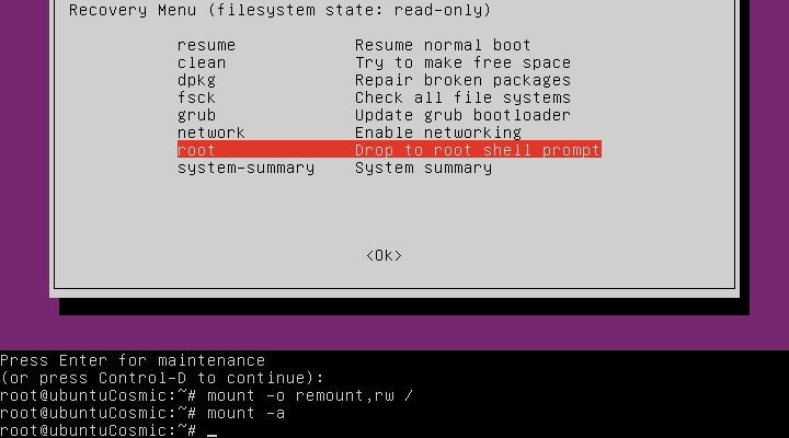 Cách boot vào Recovery Mode (Safe Mode) trong Ubuntu