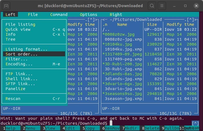 Cách quản lý tệp nén với Midnight Commander