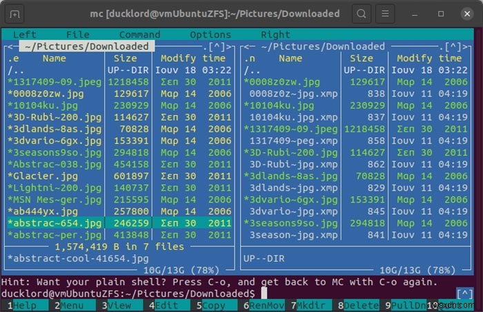 Cách quản lý tệp nén với Midnight Commander