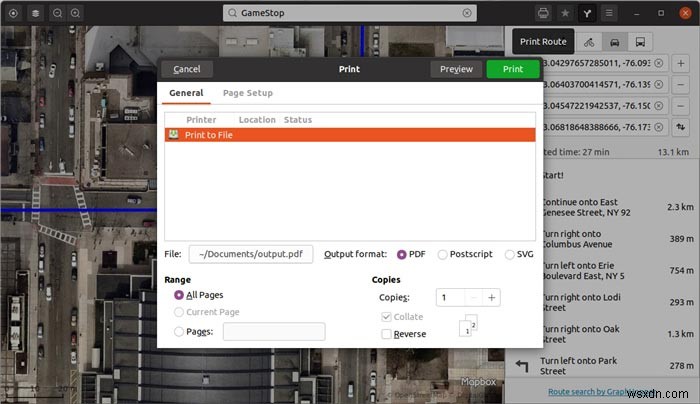 Cách tải Gnome Maps và xuất lộ trình ra PDF