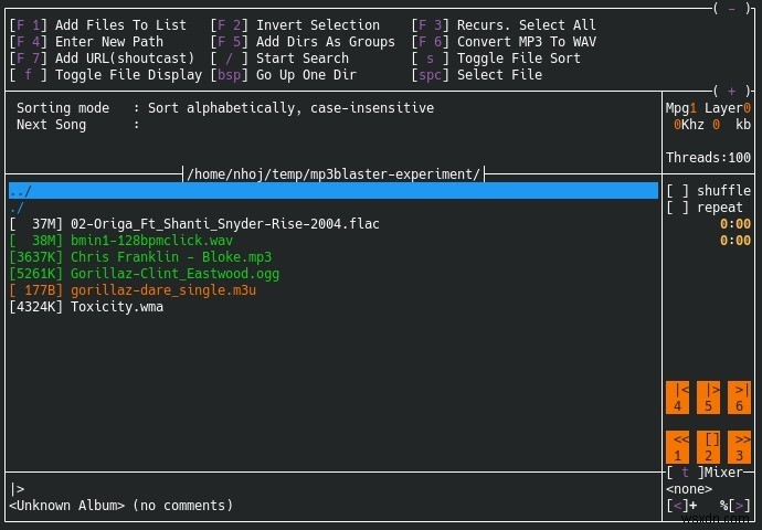 Mp3blaster: Trình phát nhạc tuyệt vời cho Terminal