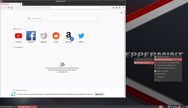 Cách thêm Google Search và các Search Action khác vào menu chính của Peppermint