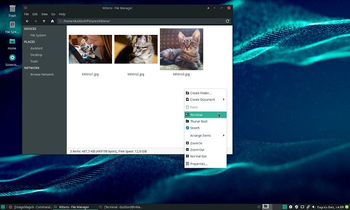 Cách nén và thay đổi kích thước ảnh từ Thunar File Manager trên Linux