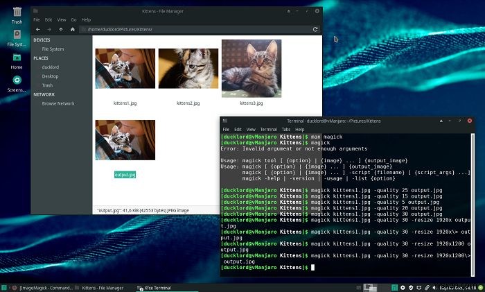 Cách nén và thay đổi kích thước ảnh từ Thunar File Manager trên Linux