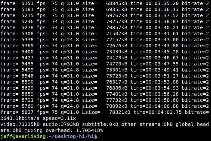 Cách giảm dung lượng file video dùng FFMPEG từ terminal Linux